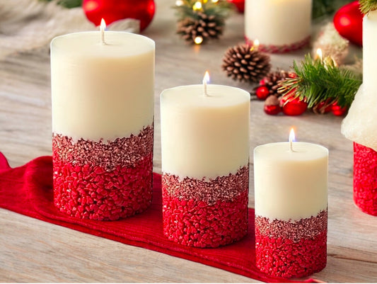 Christmas Stone Pillar Candle